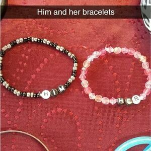 Random beading His and her bracelets